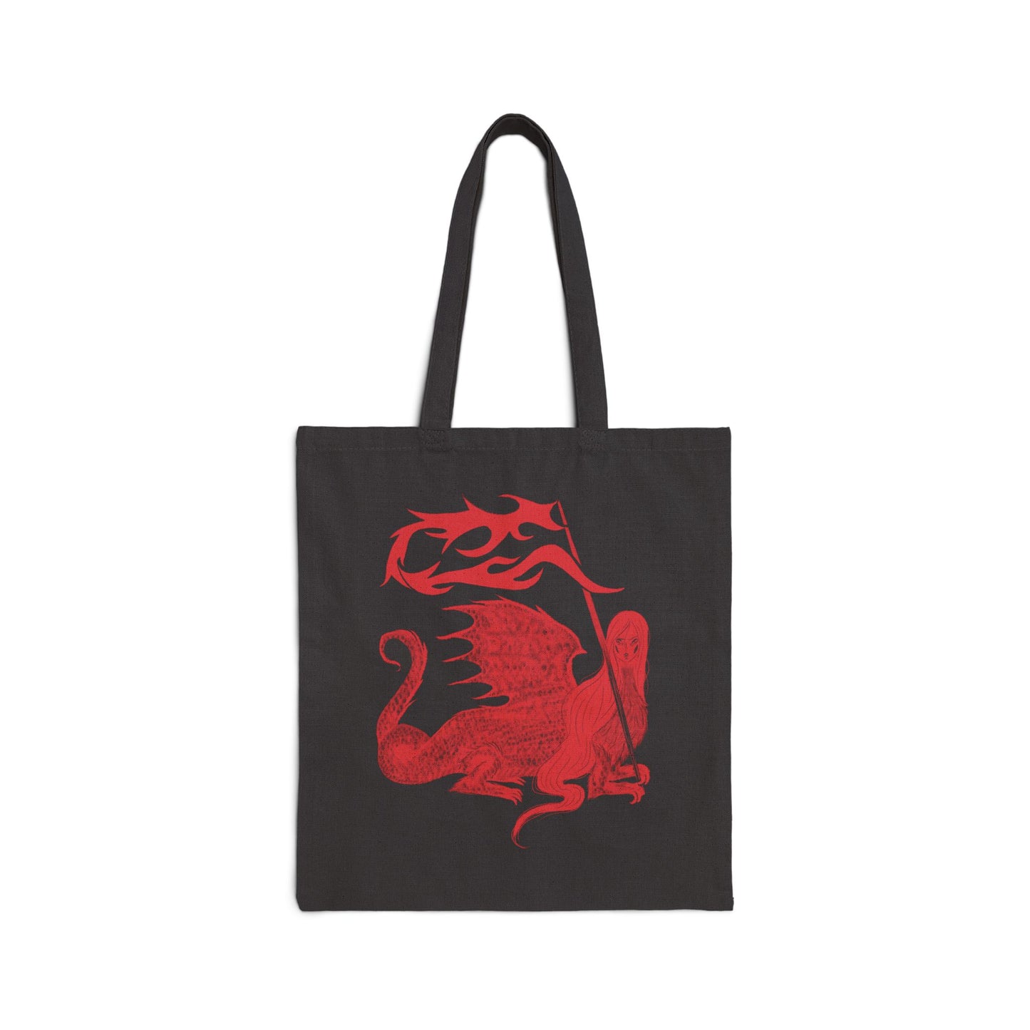 Dragon-Inspired Cotton Canvas Tote Bag, Eco-Friendly Shopping Bag, Reusable Tote, Art Lover Gift, Festival Use, Fashion Accessory