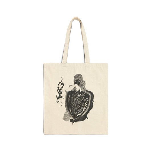 Artistic Cotton Canvas Tote Bag, Stylish Reusable Shopping Bag, Eco-Friendly Art Tote, Unique Gift, Statement Bag for Art Lovers